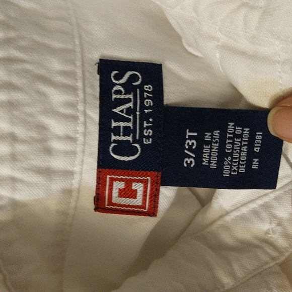 Size 3T toddler Chaps white long sleeve button-down shirt - Picture 12 of 13